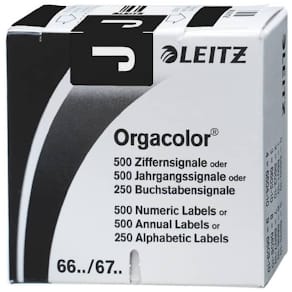 Buchstabensignal Leitz Orgacolor J, 250 Stück, schwarz