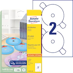 Etikett AVERY CD laser/inkjet 50/fp