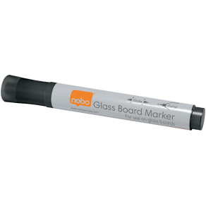Whiteboardpenna NOBO glas svart 4/fp