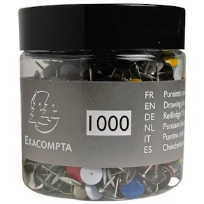Häftstift EXACOMPTA sort.färger 1000/fp