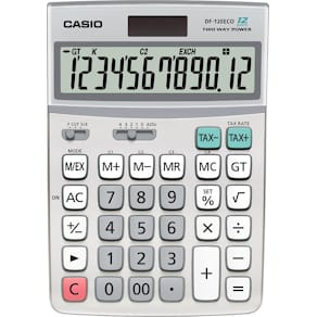 Bordsräknare CASIO DF-120ECO grå