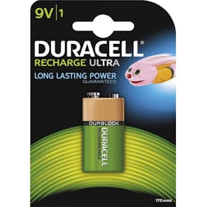 Batteri Duracell genopladeligt 9V 170 mAh