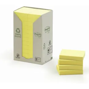 Notes POST-IT 100% recy 38x51 gul 24/fp