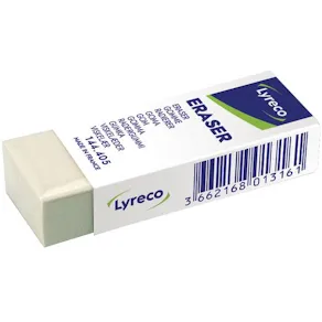 Radergummi LYRECO 62x22x12mm vit