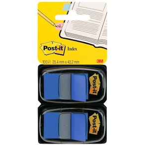 Post-It Index Blå, dubbelpack, 2x50 flikar, 6fp