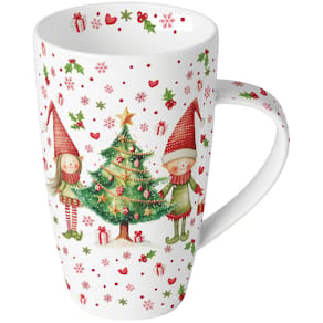 Weihnachts-Kaffeebecher Ambiente Elfen am Baum, 0,6 l