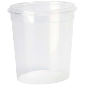 Plastbøtte m. Handy-lock låg Ø118 H144 mm, PP klar, 180 sæt