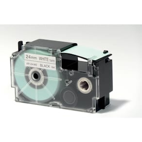 Beschriftungsband Casio XR-24WE1, 24mm x 8m, schwarz/weiß