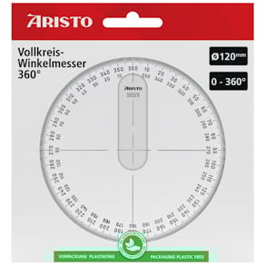 Winkelmesser Aristo 1512/5 Vollkreis 360°, Ø 120 mm, transparent