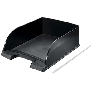 Brevbakke Leitz Plus Jumbo sort, høj kapacitet, 4 stk