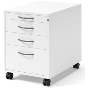 Skrivbordshurts 4 lådor vitlaminat