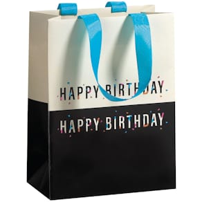 Geschenktragetasche ZÖWIE Geburtstag, creme/schwarz