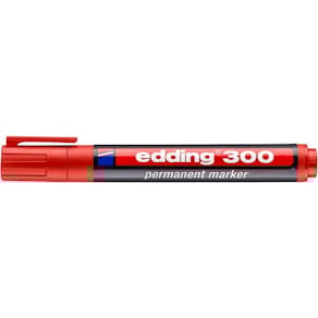 Märkpenna Edding 300 Röd, permanent, konisk, 10st