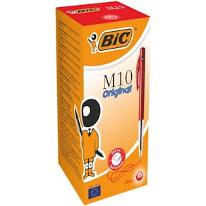 Bläckkulpenna BIC Clic M10 Medium Röd, 1.0mm, 50st