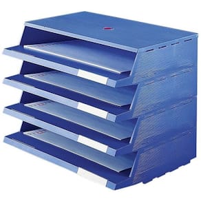 Skuffeboks Twinco Panorama, 4 blå skuffer, pk á 4 stk