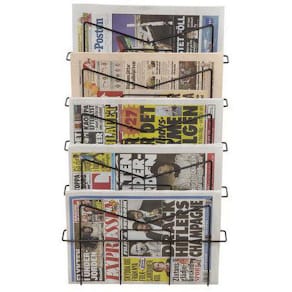 Tidningsställ 5-fack svart