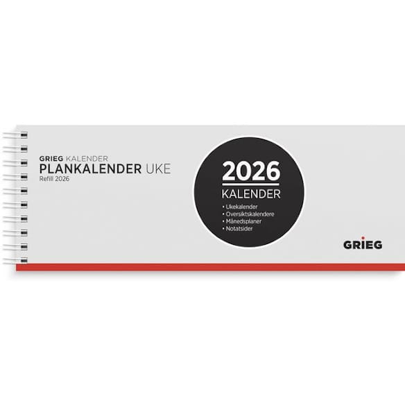 Plankalender GRIEG 2026 spiral