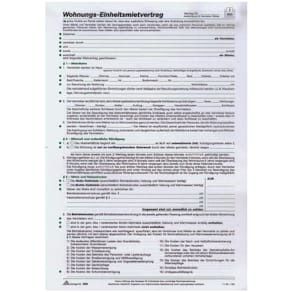 Mietvertrag RNK, 4 Seiten, DIN A4, mit Wohnungsgeberbescheinigung