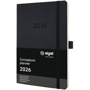 Buchkalender Sigel A5 2026, schwarz