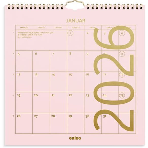 Veggkalender GRIEG 2026 Color
