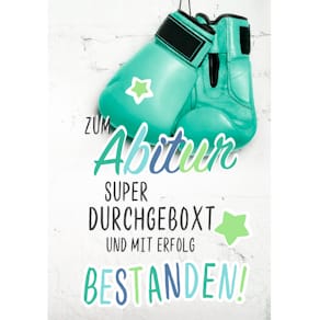 Grußkarte KOMMA³ Abitur, bunt, inkl. Umschlag