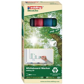 Whiteboardpenna EDDING 29, sned, 4 färger/fp