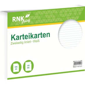 Karteikarten RNK, A4 quer, 100 St., weiß