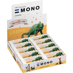 Radierer MONO, Motiv Chamäleon, weiß