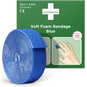 Schuimverband Cederroth, zelfklevend, blauw, 6 cm x 4,5 m