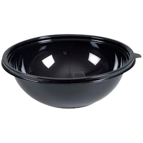 Salatskål RPET rund Ø26x9 cm sort, 25 stk