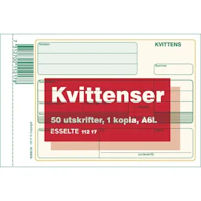 Kvittens A6 Liggande med kopia, 2x50 blad