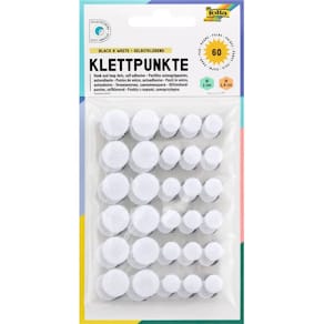Klettpunkte Folia, 60 St., sortiert, schwarz/weiß