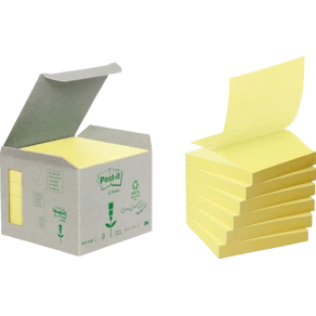 Notes POST-IT Z-block 76x76mm gul 6/fp