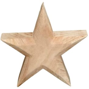 Dekoration Holzstern, natur (Weihnachten)