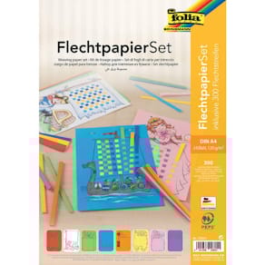 Bastelset Folia Flechtpapier, A4, sortiert