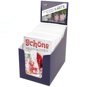 Weihnachtskarte PAPER STYLE Glitzer, bunt, mit Umschlag