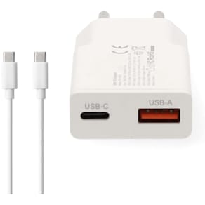 Laddare vägg NEDIS GaN 2xUSB-A/C 1m vit