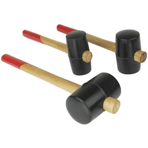 Gummihammer MANNESMANN, 483 g, Holzstiel, 325 mm Länge, Ø 58 mm