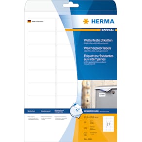 Herma etiket inkjet film ekstra stærk 63,5x29,6 (270)