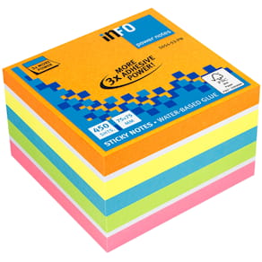 Notiskub Info Power 75x75 mm 450 blad neon