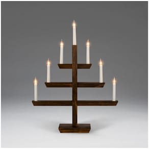 Elljusstake 7 ljus 48x61cm trä brun