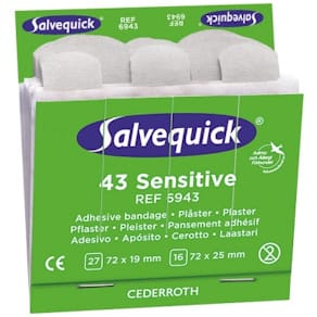 Pflaster Salvequick Sensitiv, 6x, 43 St., Allergiker, weiß