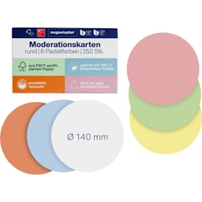 Kommunikationskarten Magnetoplan, rund, sortiert, 140 mm, 250 Stk
