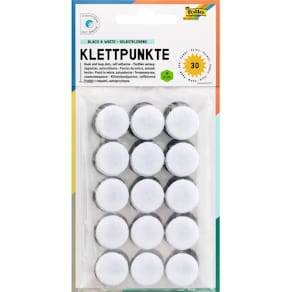 Klettpunkte Folia, 30 St., schwarz/weiß sortiert