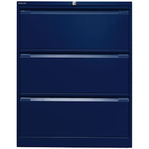 Hängeregistraturschrank Bisley, 3 Schubladen, dunkelblau