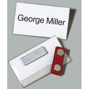 Kongresmærker Durable magnet 40x75 mm, hvid, 25 stk