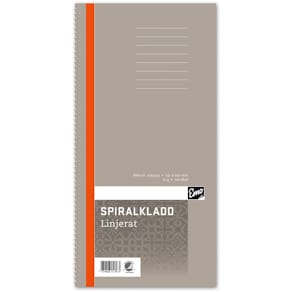 Spiralkladd, 147x297mm, linjerat, 147x297mm, 5st
