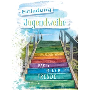 Einladungskarten Jugendweihe, 5 Stück, Motiv 17-3763, mit Umschlä