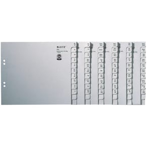 Register Leitz Registerserie A-Z, A4 Überbreite, grau, 50 Stück