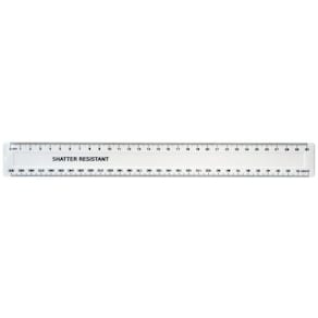 Linjal Vit, 30cm, splitterfri, 100/fp